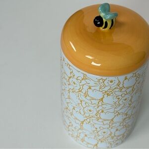 Disney Winnie The Pooh Ceramic Honey Pot Jar with Orange and Bee Lid by Chewy